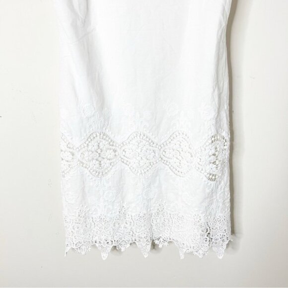 DRY LAKE Women’s Mini Dress White Sleeveless lace detail Cotton V-neck Small - Picture 8 of 10